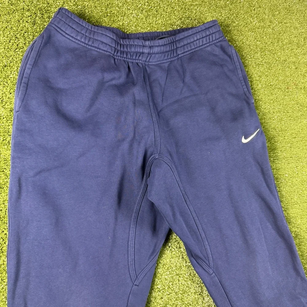Nike Mens Fleece Joggers Navy Blue Tapered‎ Sweatpants XL Embroidered Swoosh